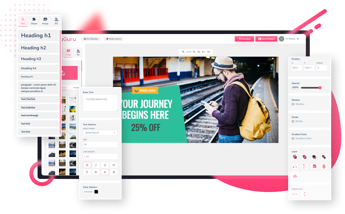 Create/edit social media posters